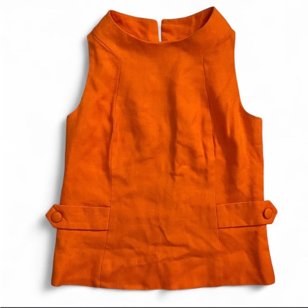 Bright Orange Sleeveless Mod Vintage Suit